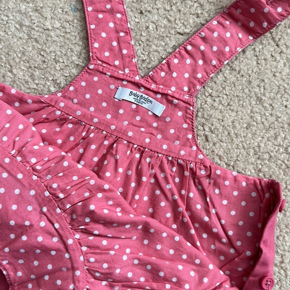 Mini Boden Pink Ducks Toys Appliqué Dress Pinnie Size 12M - Picture 7 of 8
